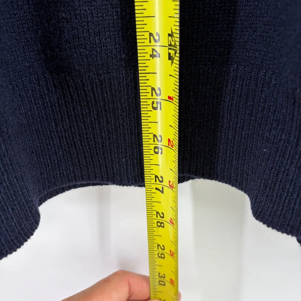 Jacobson's Mens Vintage XL Navy Blue‎ 100% Lambswool V-Neck Sweater Knit Wool